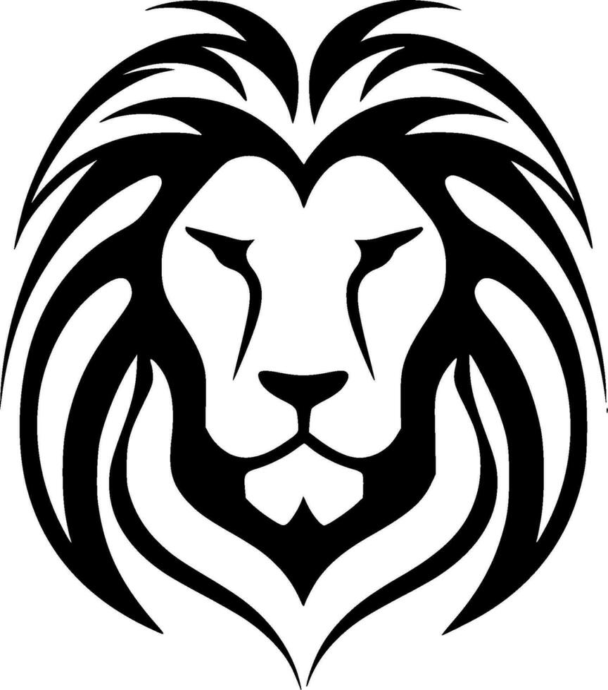 Lion, Black and White Vector illustration