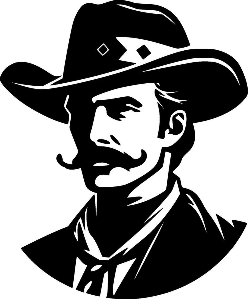 Western, Black and White Vector illustration