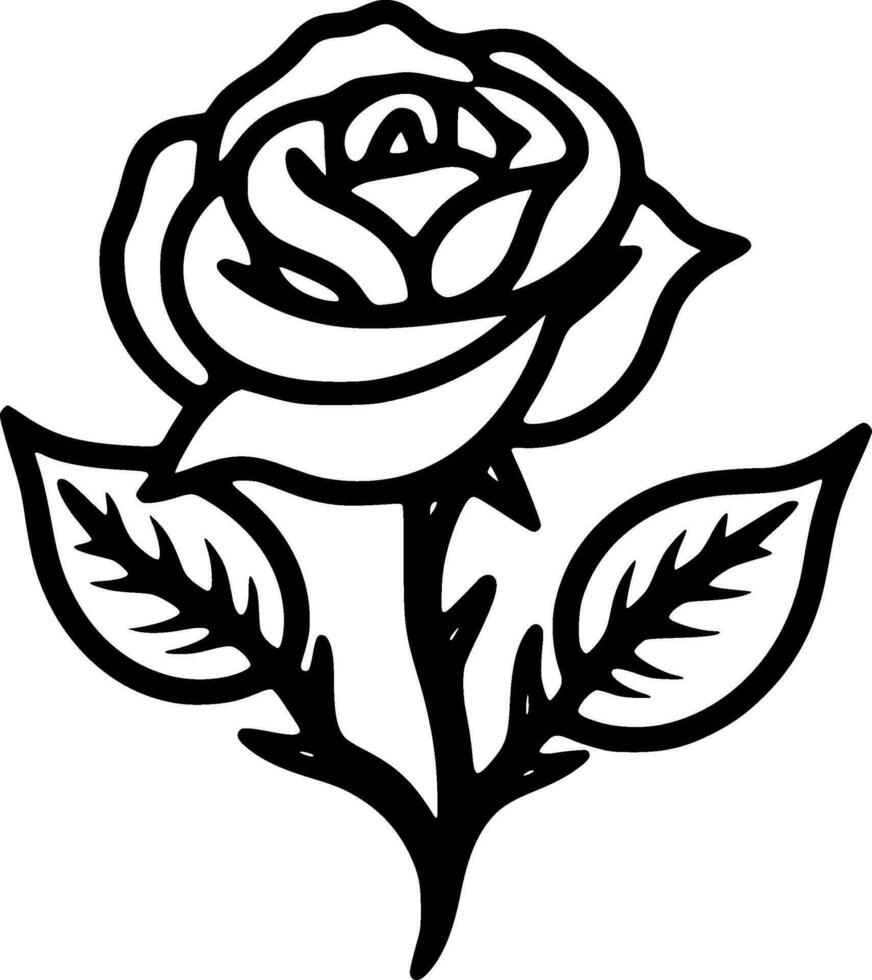 Rose - Minimalist and Flat Logo - Vector illustration