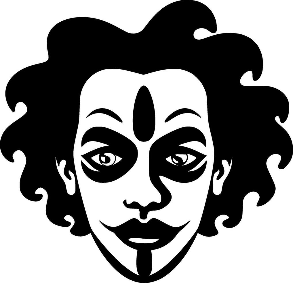 Clown, Minimalist and Simple Silhouette - Vector illustration