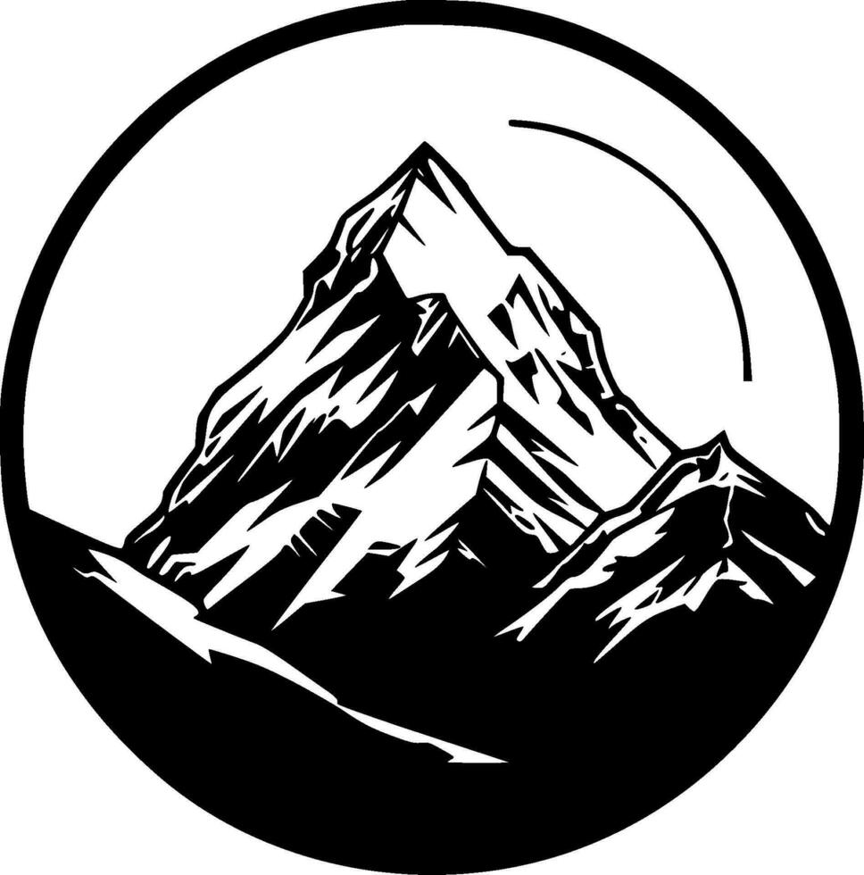 montaña - minimalista y plano logo - vector ilustración