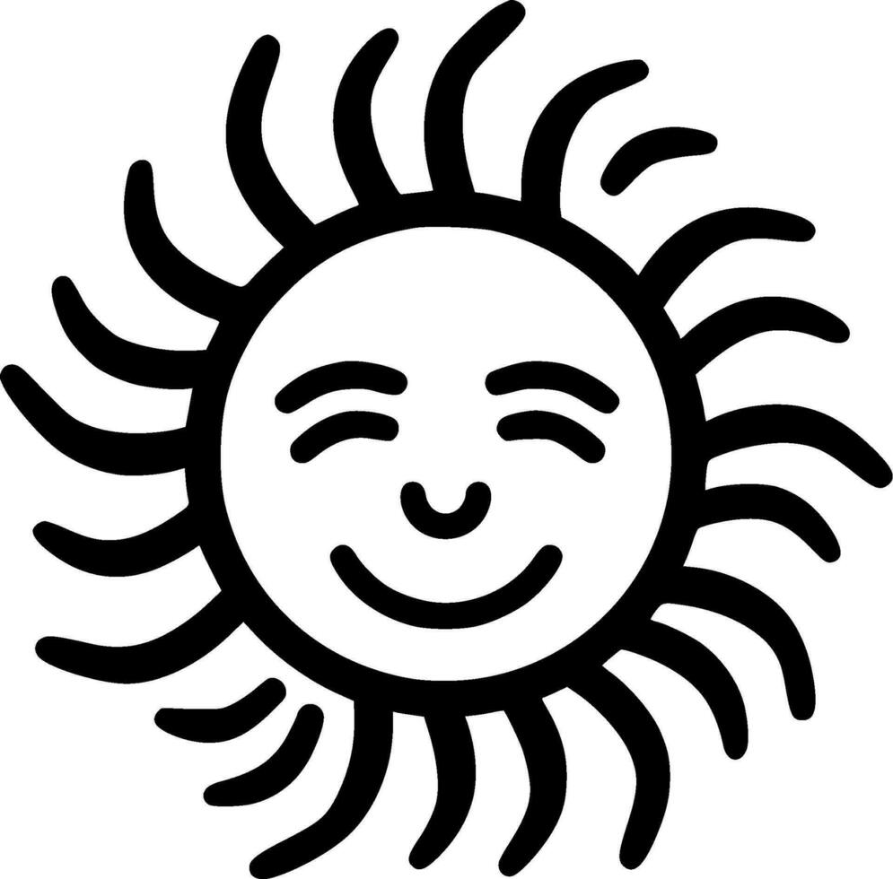 Sun, Minimalist and Simple Silhouette - Vector illustration