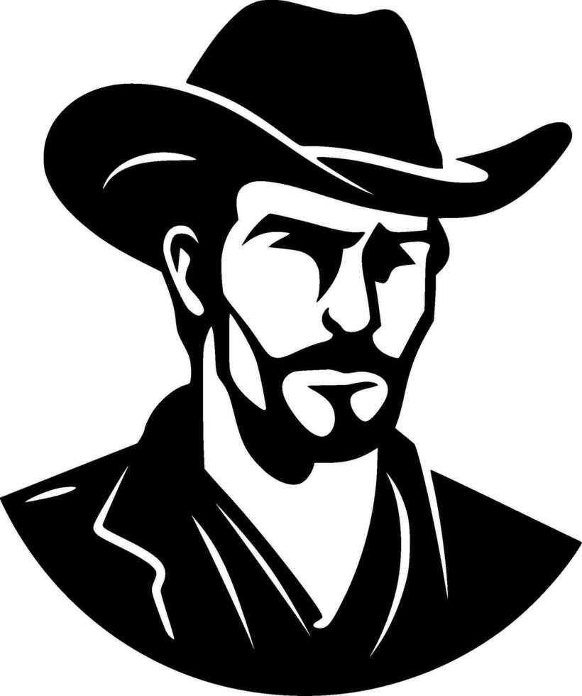 Western - Black and White Isolated Icon - Vector illustration