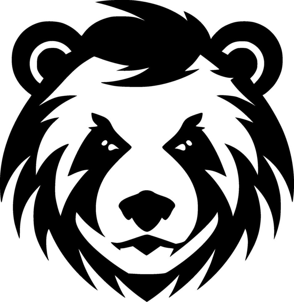 Panda - Black and White Isolated Icon - Vector illustration