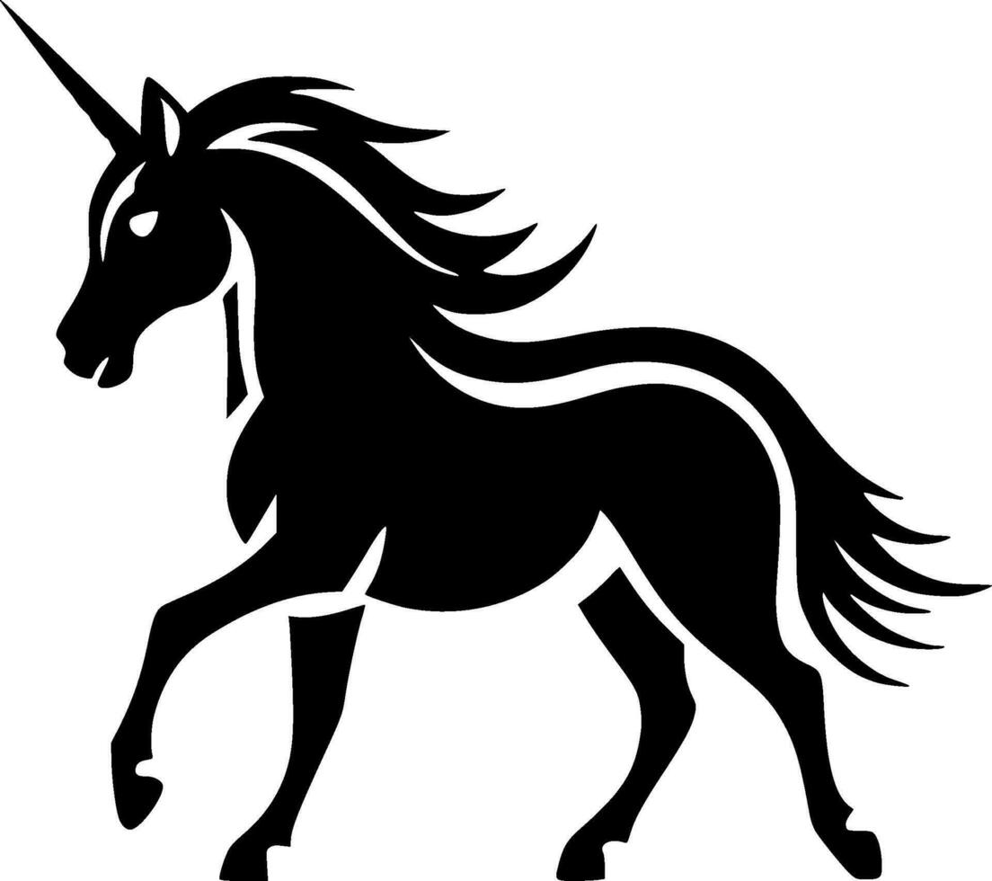 Unicorn - Black and White Isolated Icon - Vector illustration