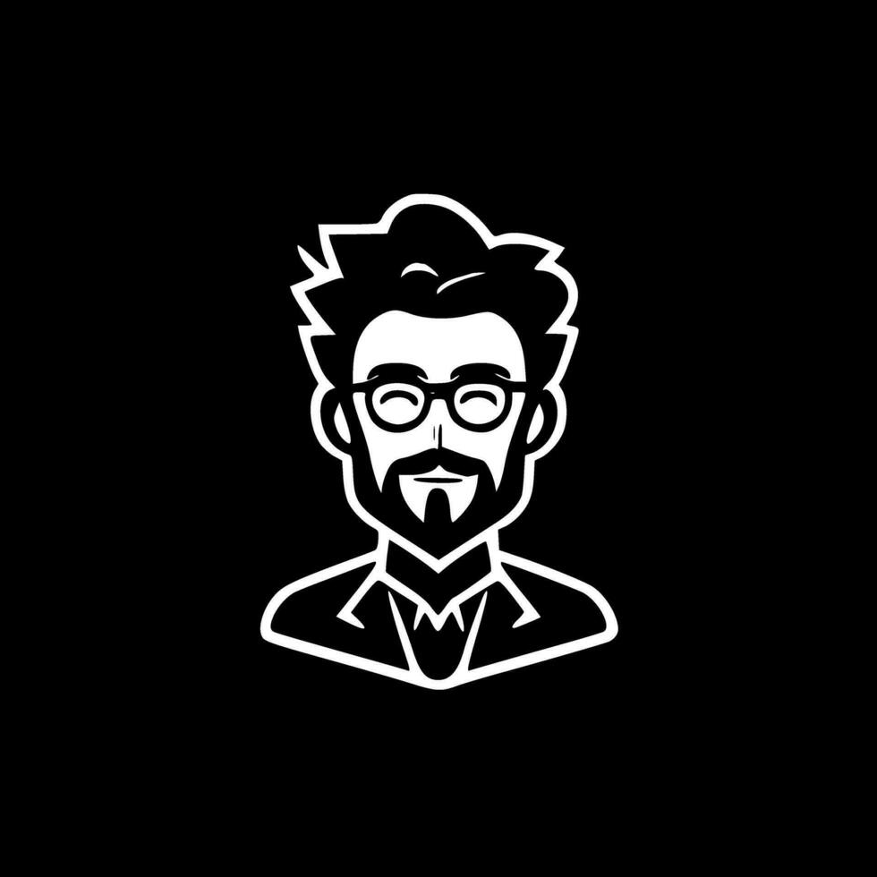 Teacher, Black and White Vector illustration