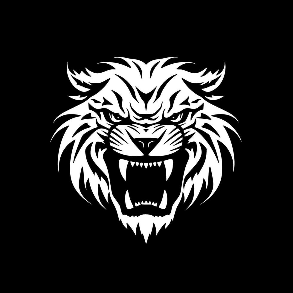 Tigre - minimalista y plano logo - vector ilustración