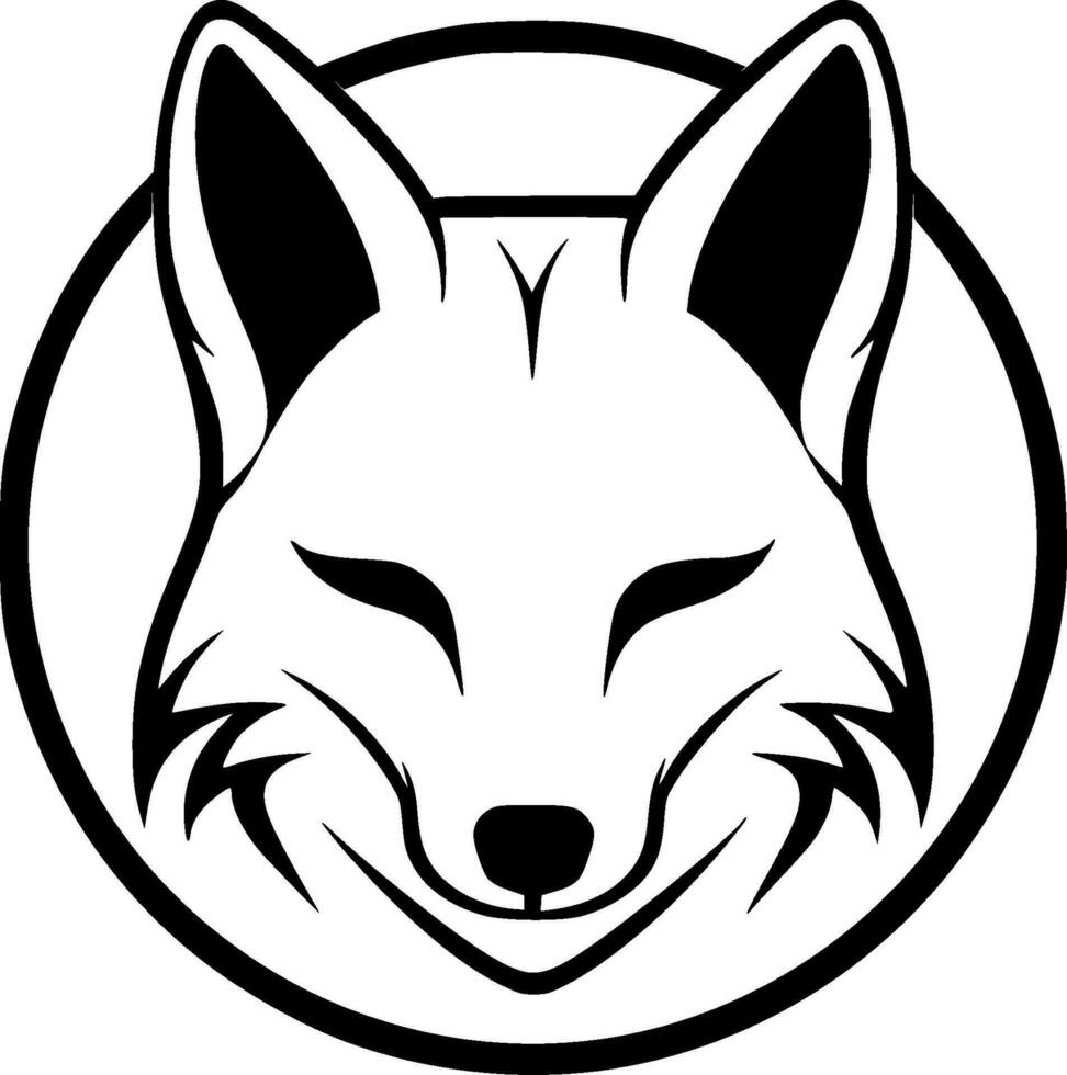 Fox, Black and White Vector illustration