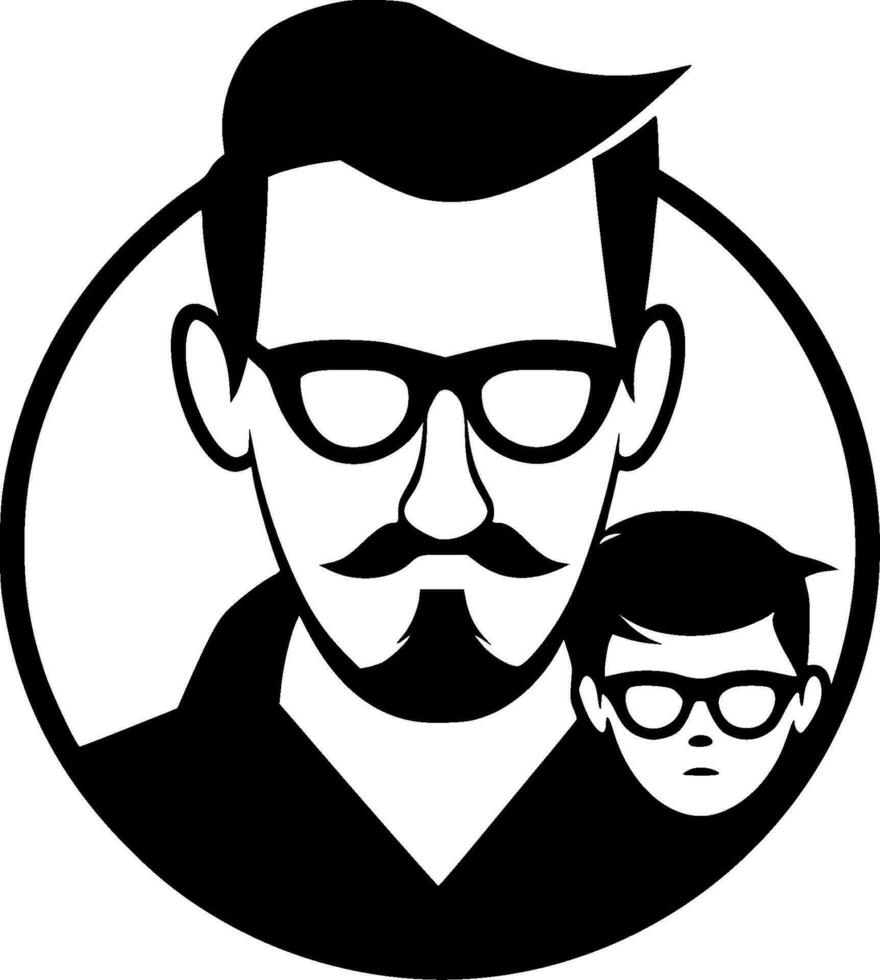 Father, Black and White Vector illustration