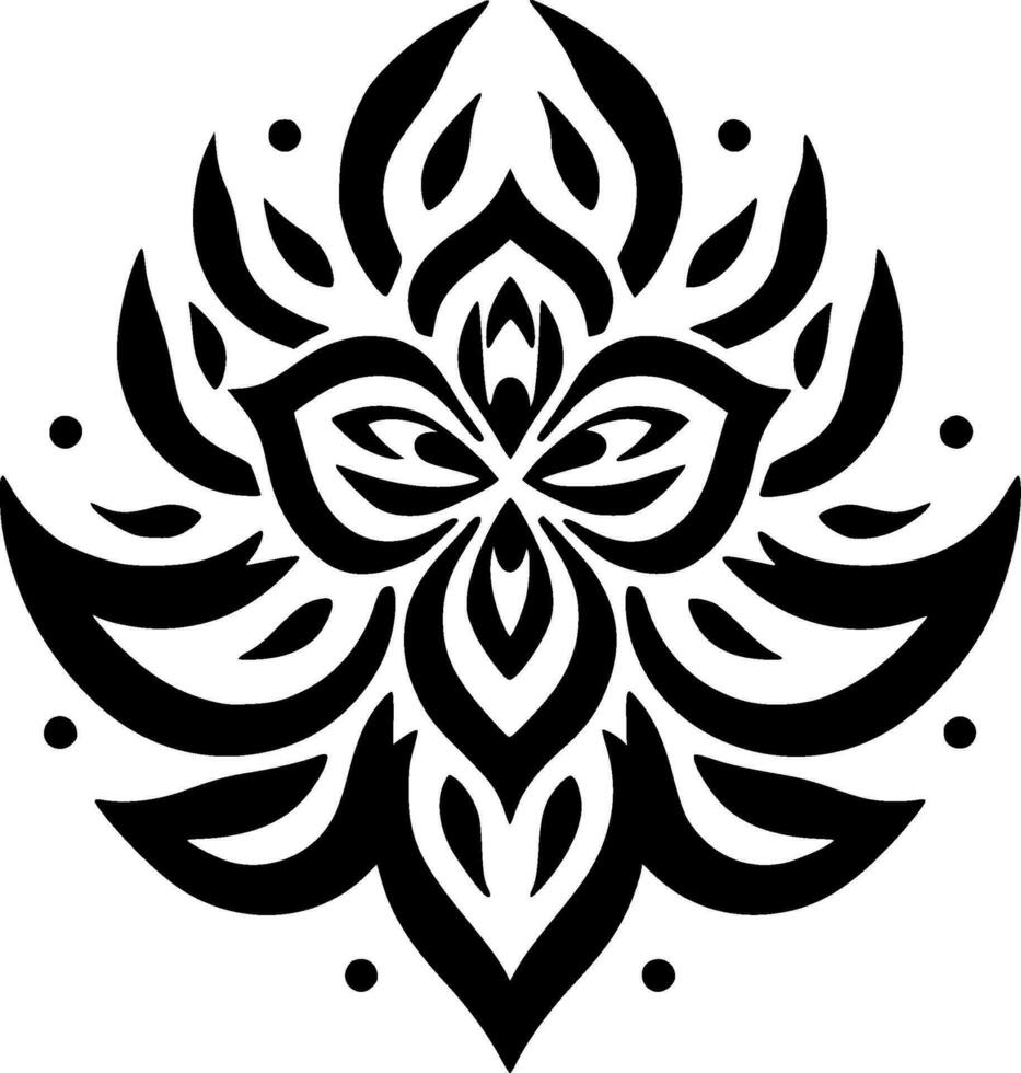 mandala - negro y blanco aislado icono - vector ilustración