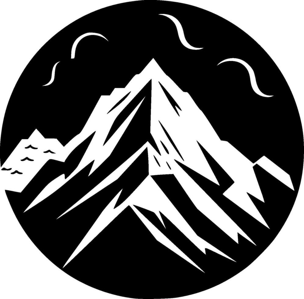 Mountain, Black and White Vector illustration