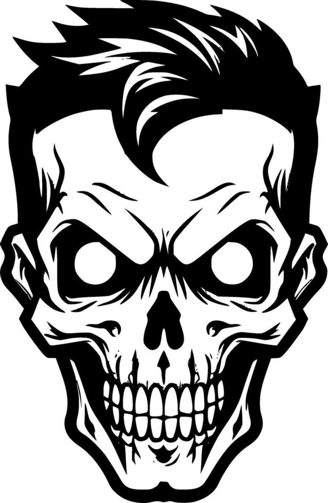 Skull, Black and White Vector illustration