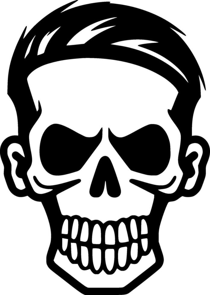 Skull, Black and White Vector illustration