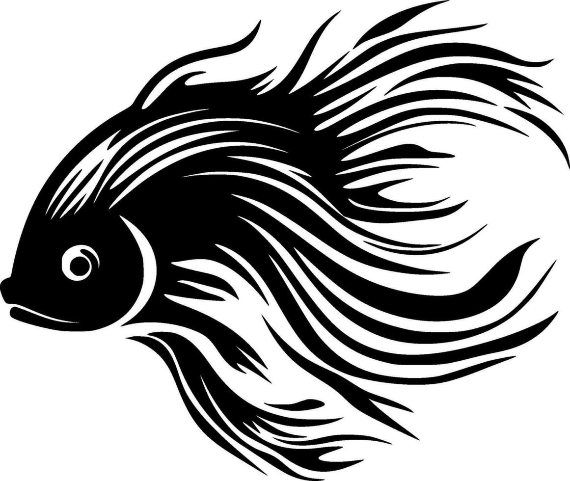 Fish, Black and White Vector illustration