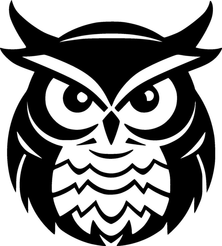 Owl - Black and White Isolated Icon - Vector illustration