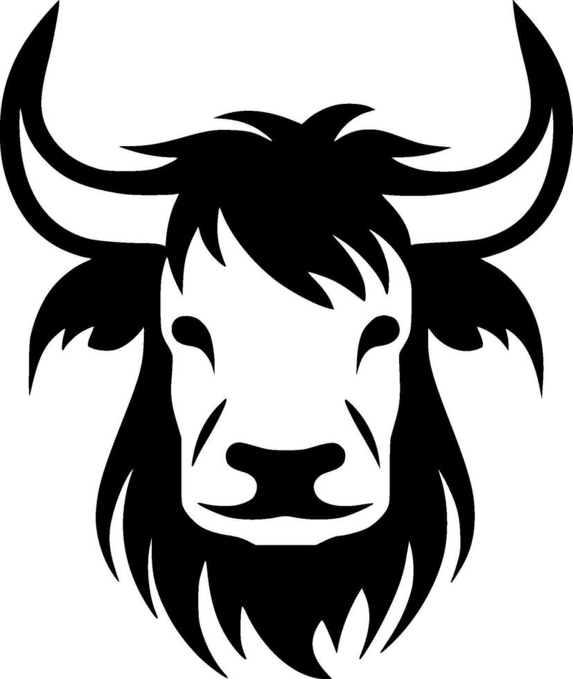 Highland Cow - Minimalist and Flat Logo - Vector illustration