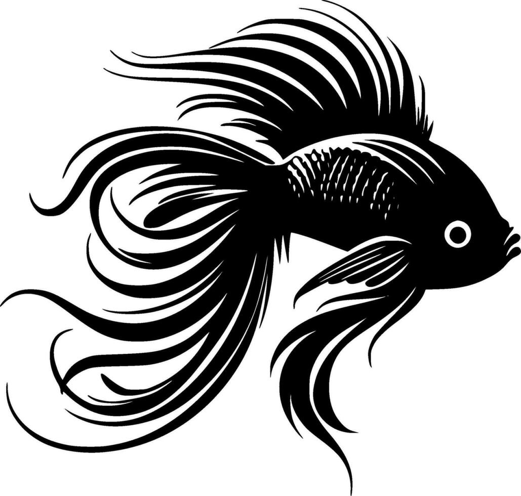 Fish, Black and White Vector illustration