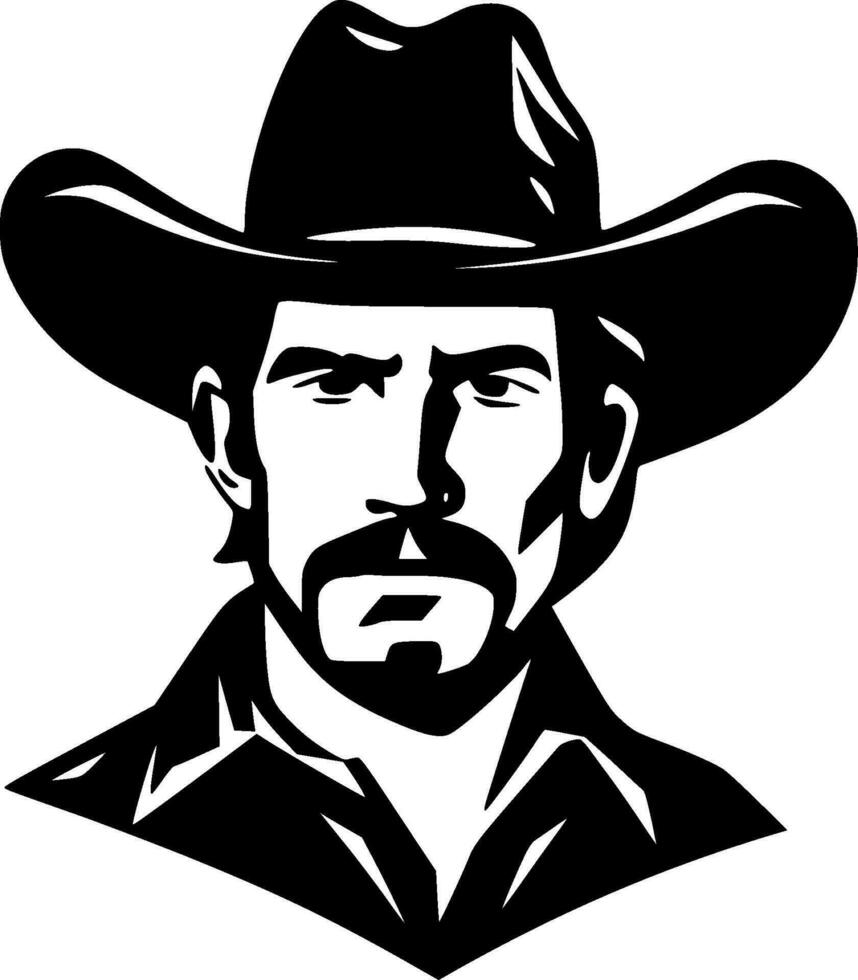 Western - Black and White Isolated Icon - Vector illustration