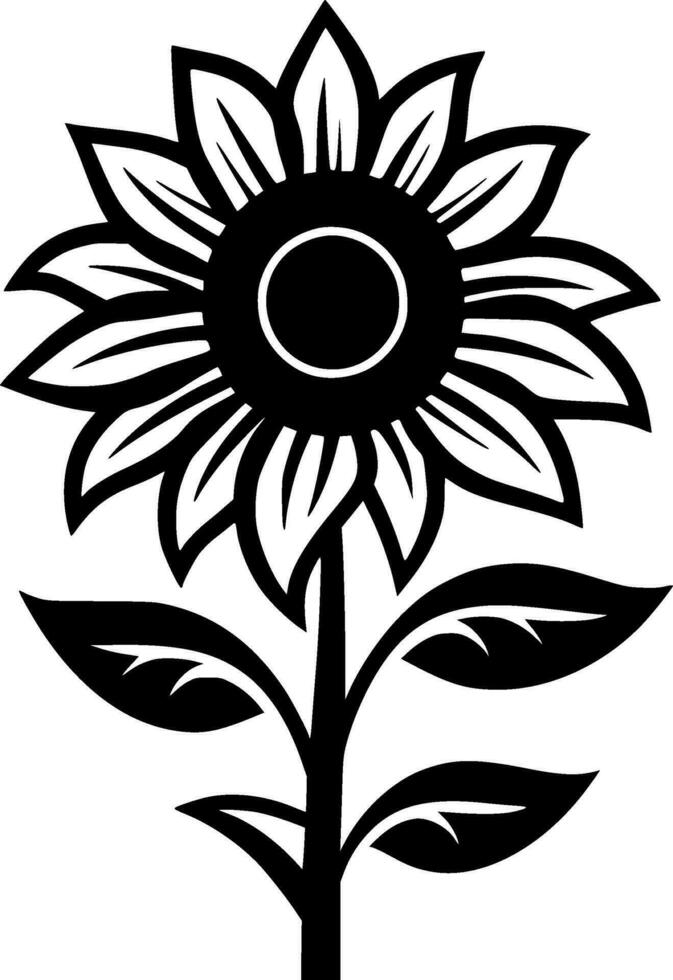 girasol, minimalista y sencillo silueta - vector ilustración