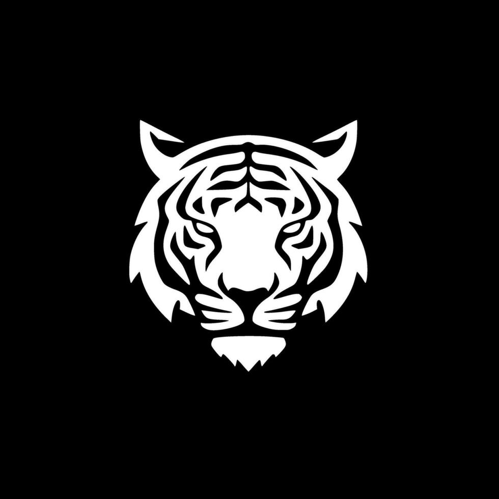Tiger, Black and White Vector illustration
