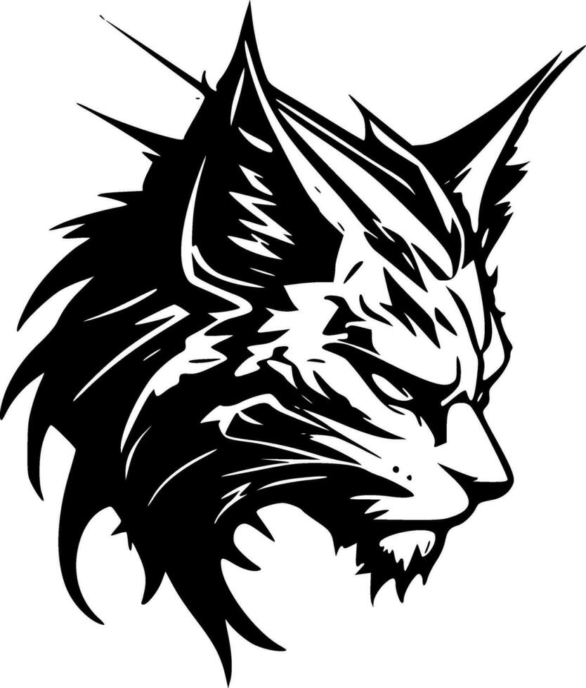 Wildcat, Black and White Vector illustration