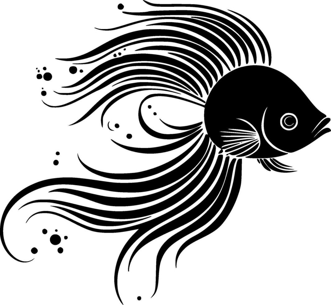 Fish, Minimalist and Simple Silhouette - Vector illustration