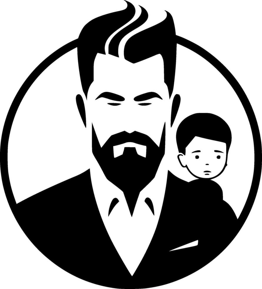 Father - Black and White Isolated Icon - Vector illustration