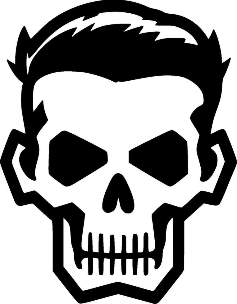 Skull - Black and White Isolated Icon - Vector illustration
