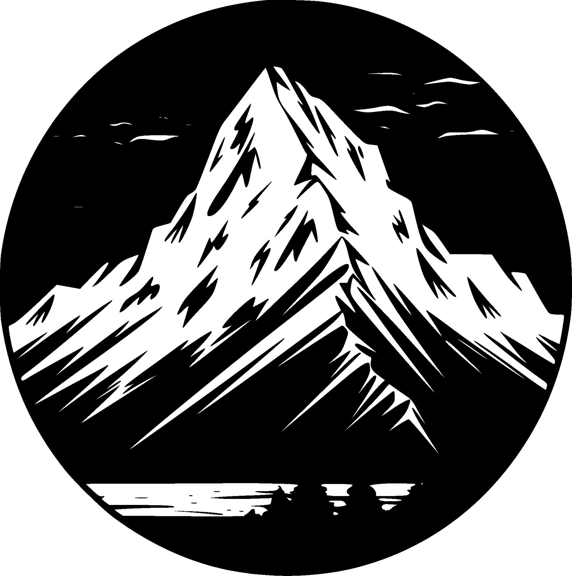 Mountain - Black and White Isolated Icon - Vector illustration 29192173