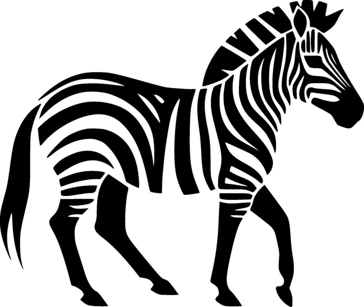 Zebra, Minimalist and Simple Silhouette - Vector illustration