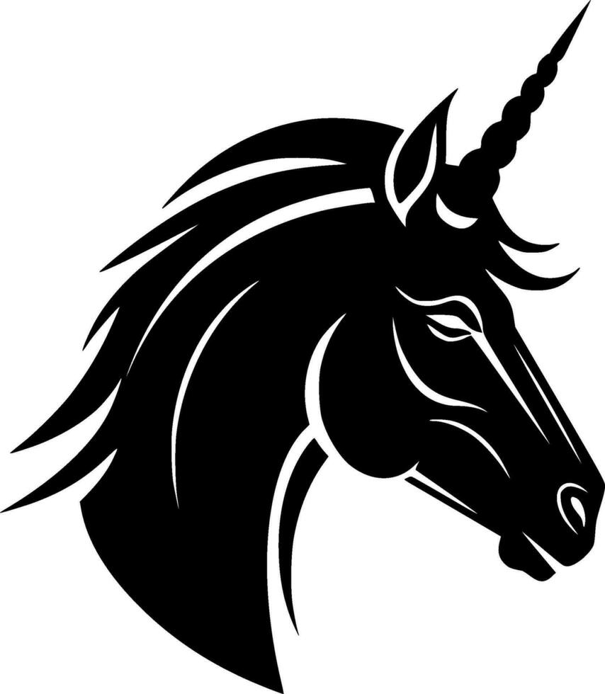 Unicorn - Black and White Isolated Icon - Vector illustration