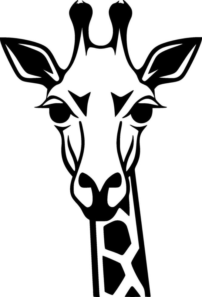 Giraffe - Black and White Isolated Icon - Vector illustration