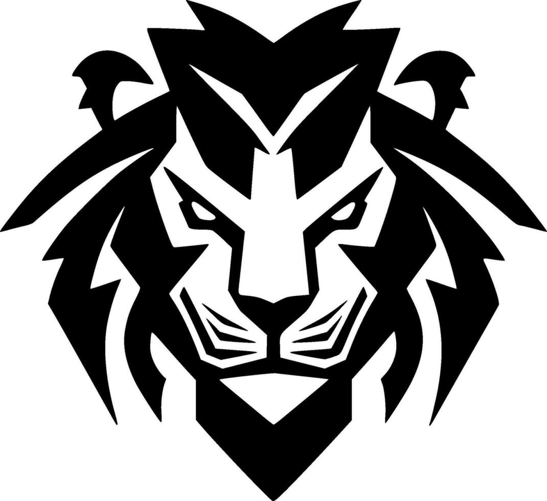 Tiger, Black and White Vector illustration
