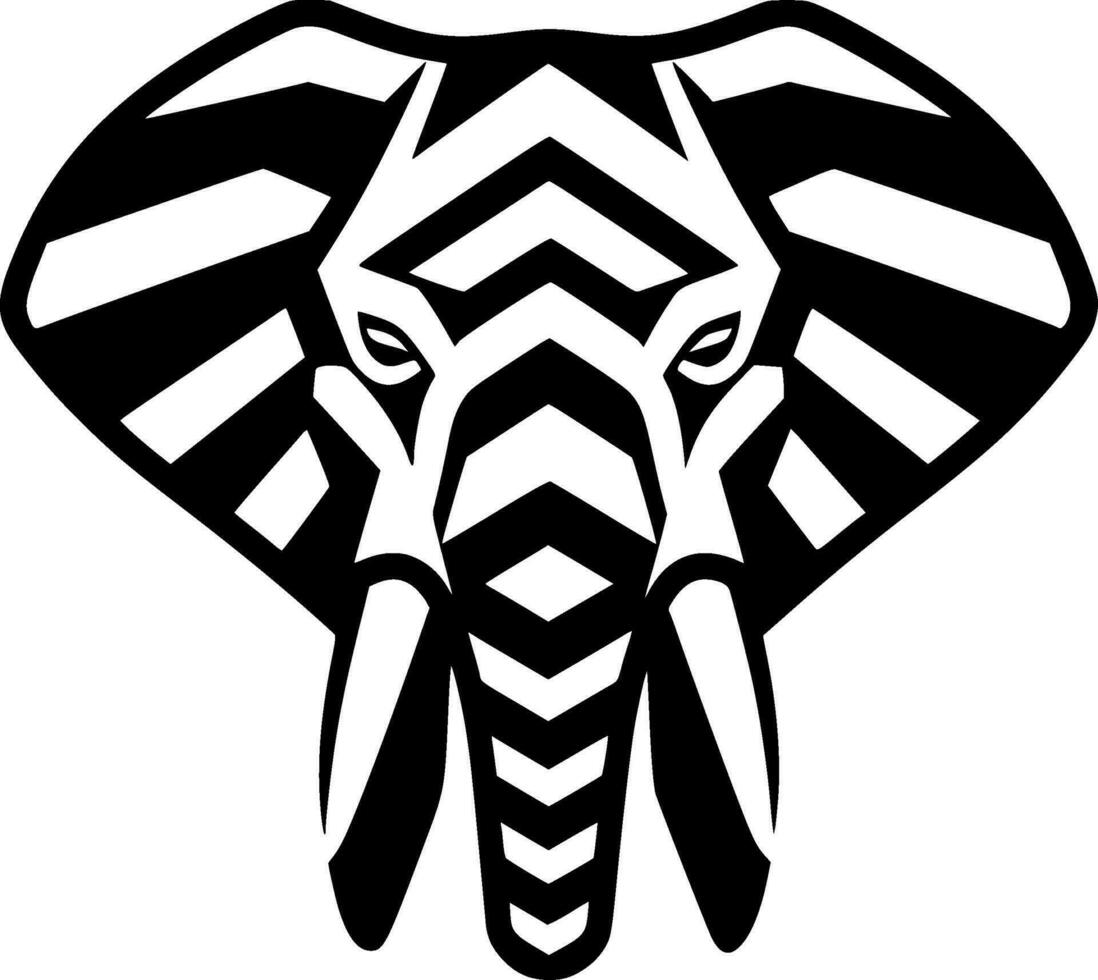 elefante, negro y blanco vector ilustración