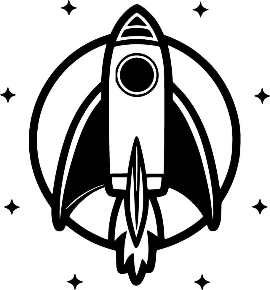 Rocket, Minimalist and Simple Silhouette - Vector illustration