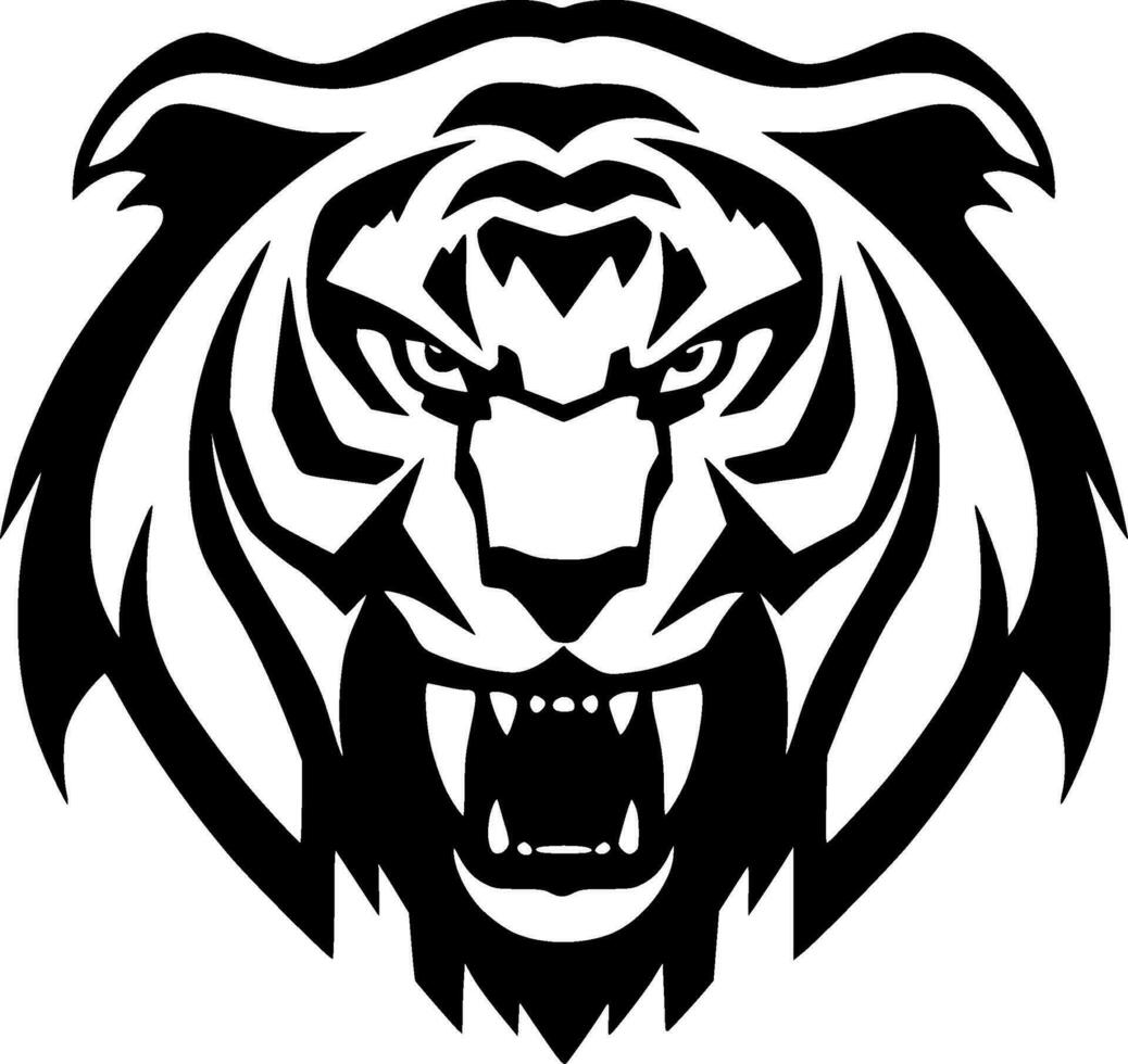 Tigre - minimalista y plano logo - vector ilustración