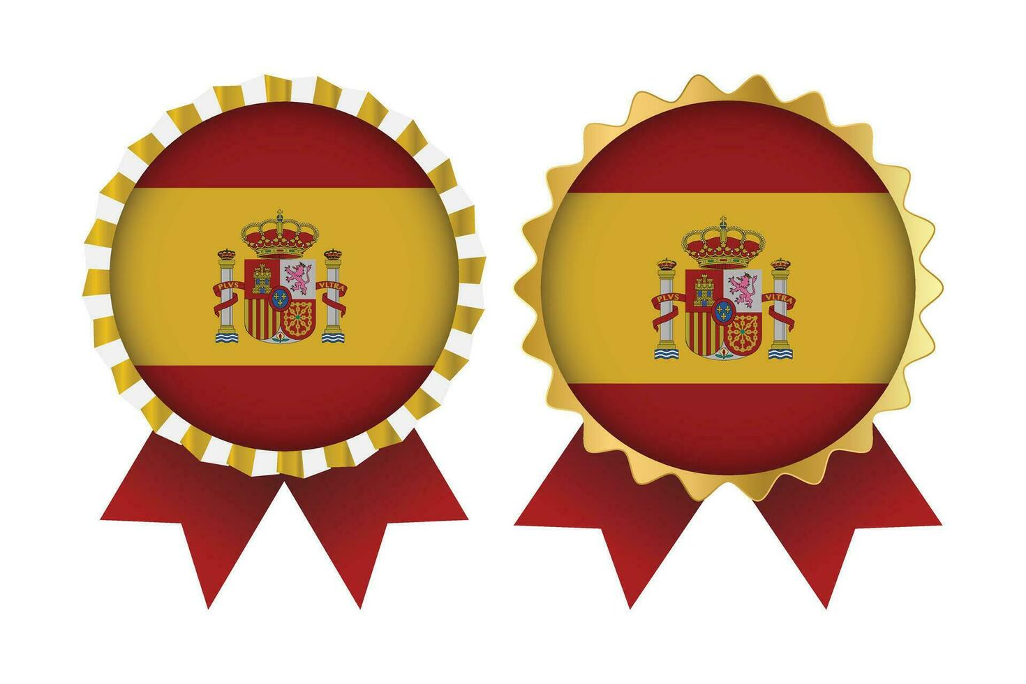 Vector Medal Set Designs of Spain Template