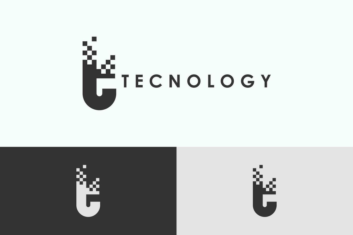 technology logo design creative concept vector