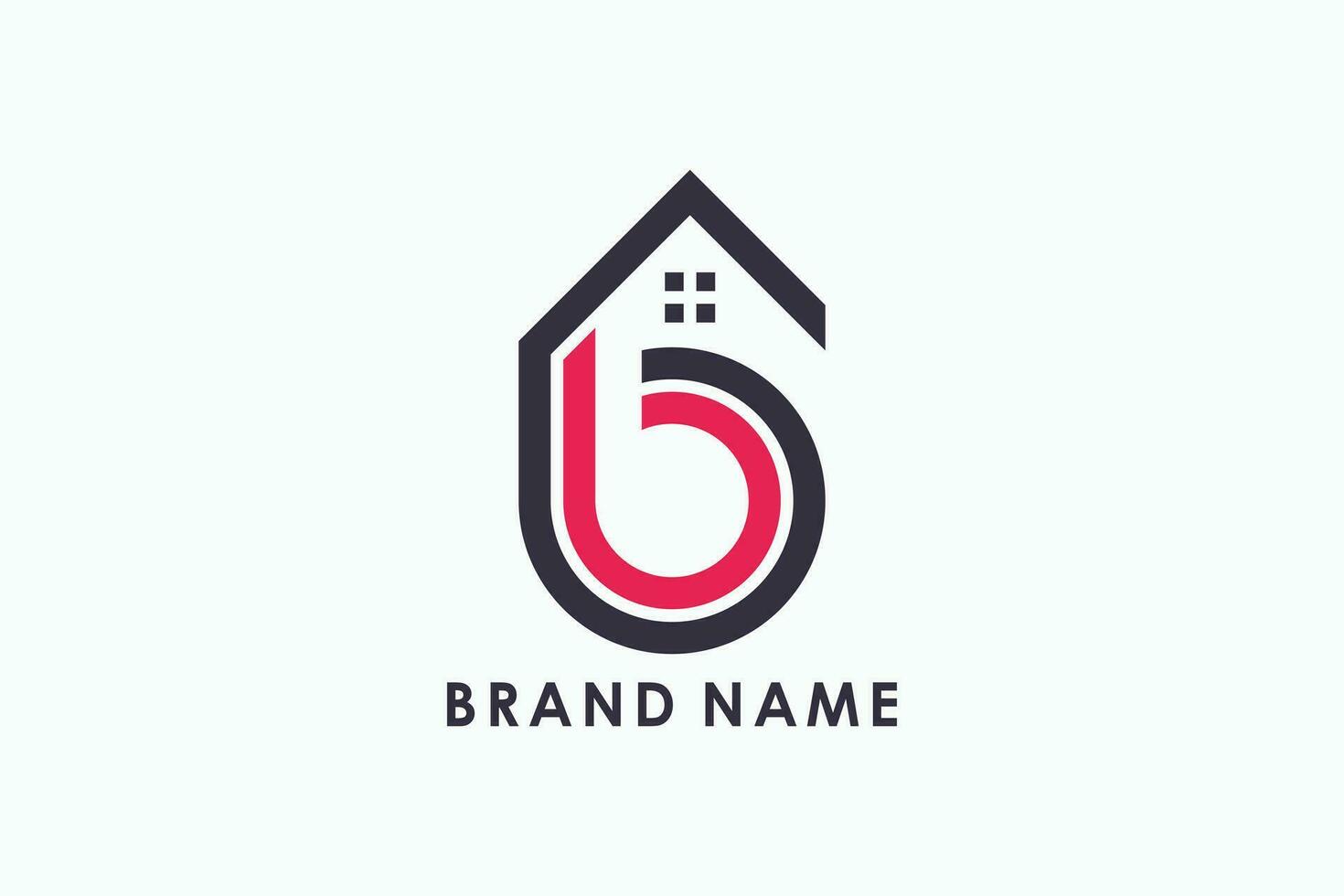 house logo design with letter b creative concept vector