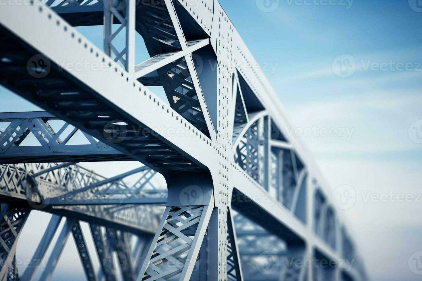 Up close detailing of modern steel bridge minimalist photo background with empty space for text