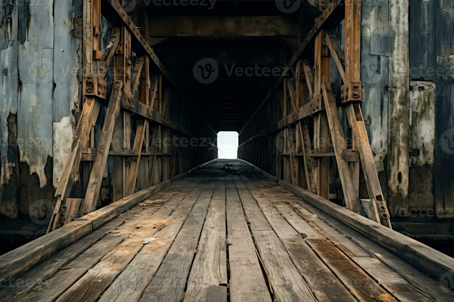 Minimalist exploration of raw textures and details in weathered drawbridges photo