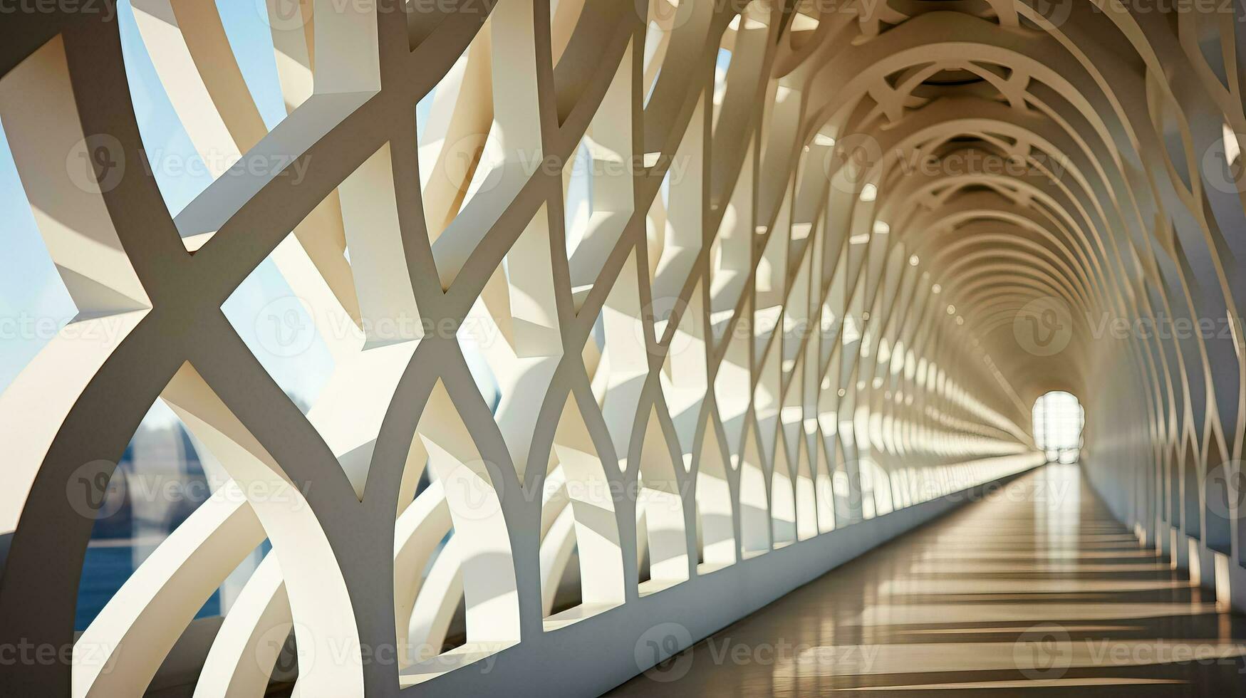 Abstract close up of geometric patterns in modern bridge design photo