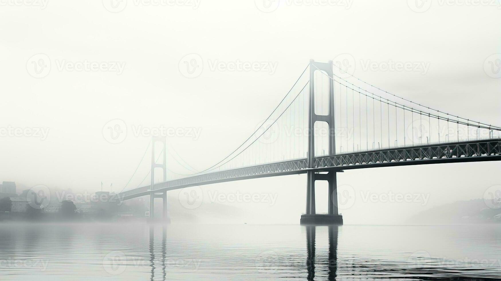cable permaneció puente silueta en niebla minimalista monocromo antecedentes con vacío espacio para texto foto