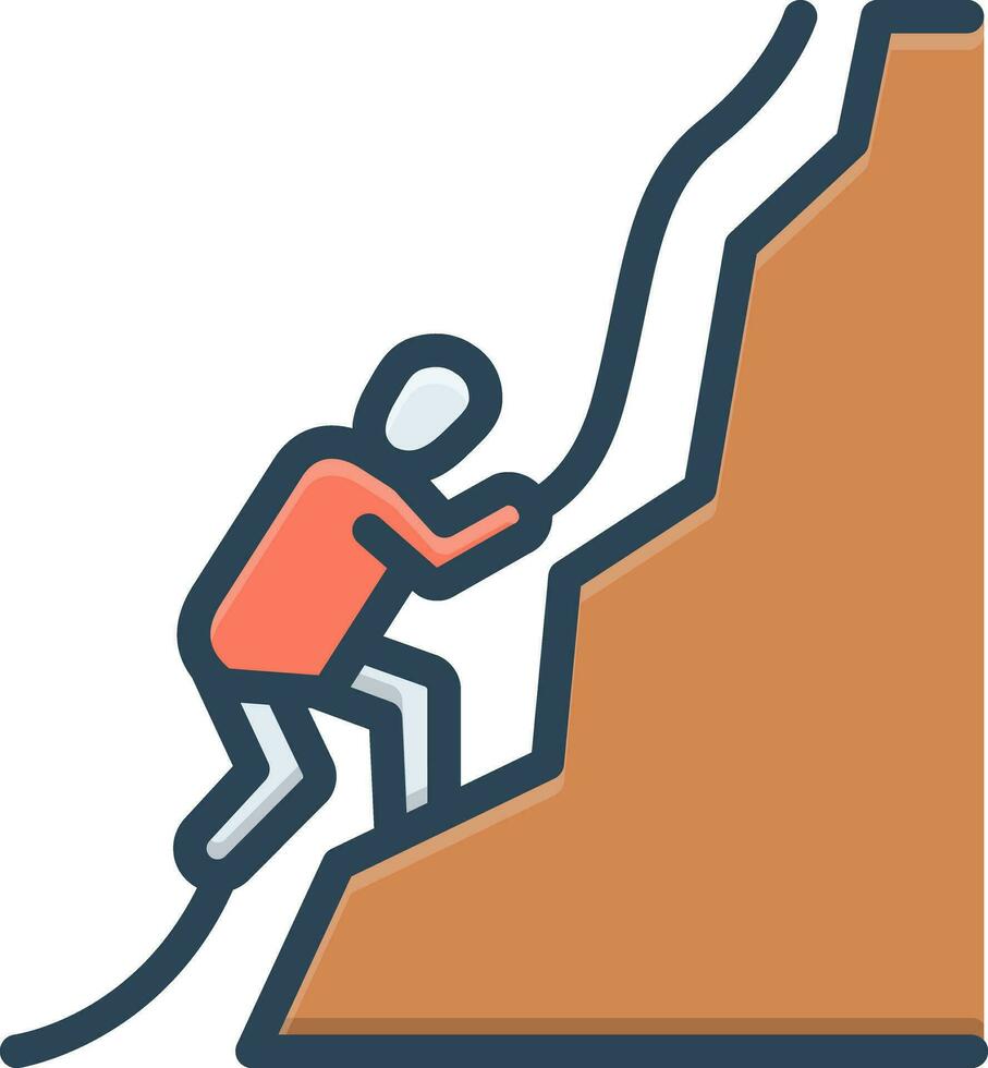 color icon for climb vector