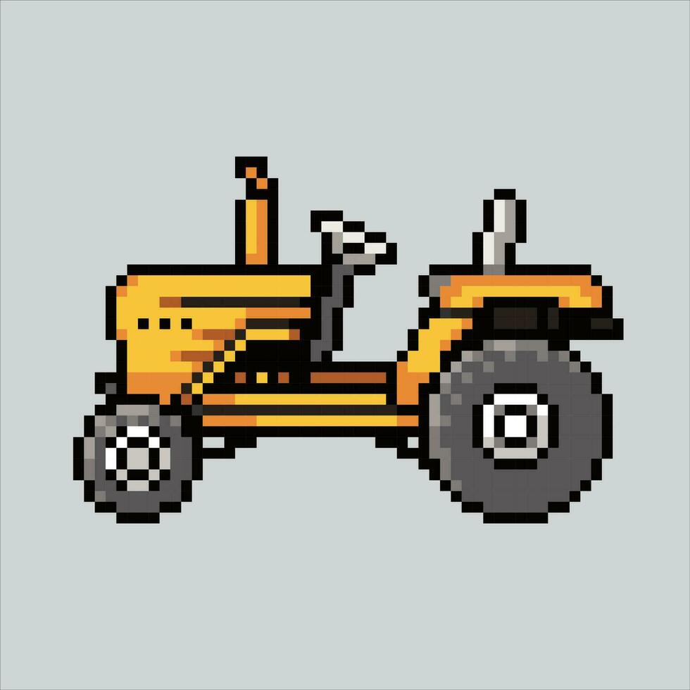 Pixel art illustration Tractor. Pixelated Tractor. Tractor machine farm icon pixelated for the pixel art game and icon for website and video game. old school retro. vector