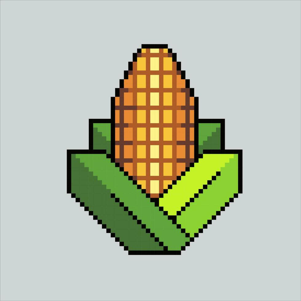 Pixel art illustration Corn. Pixelated Corn. Corn Farm icon pixelated for the pixel art game and icon for website and video game. old school retro. vector