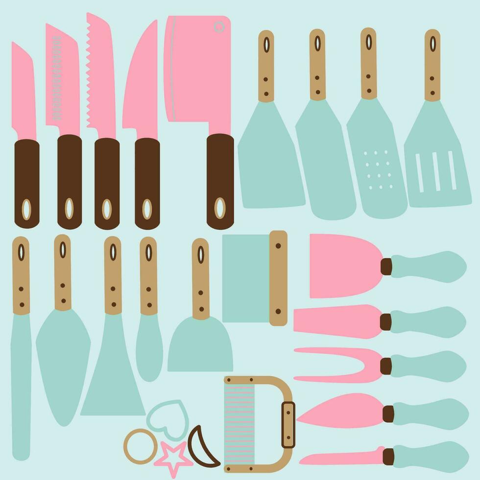 Kitchen tools illustration vector
