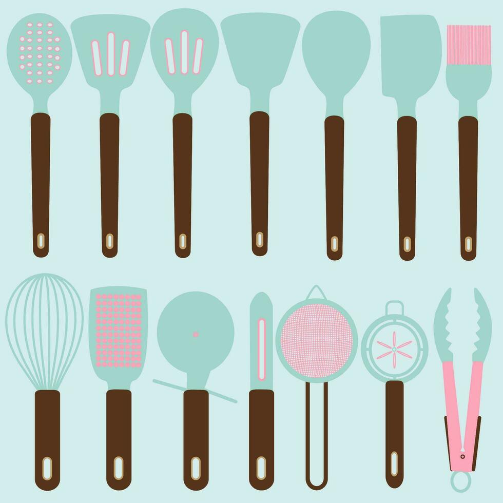 Kitchen tools illustration vector