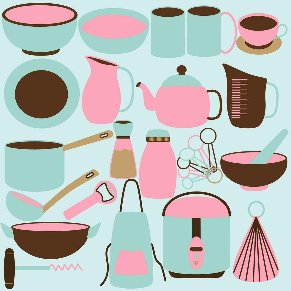 Kitchen tools illustration vector