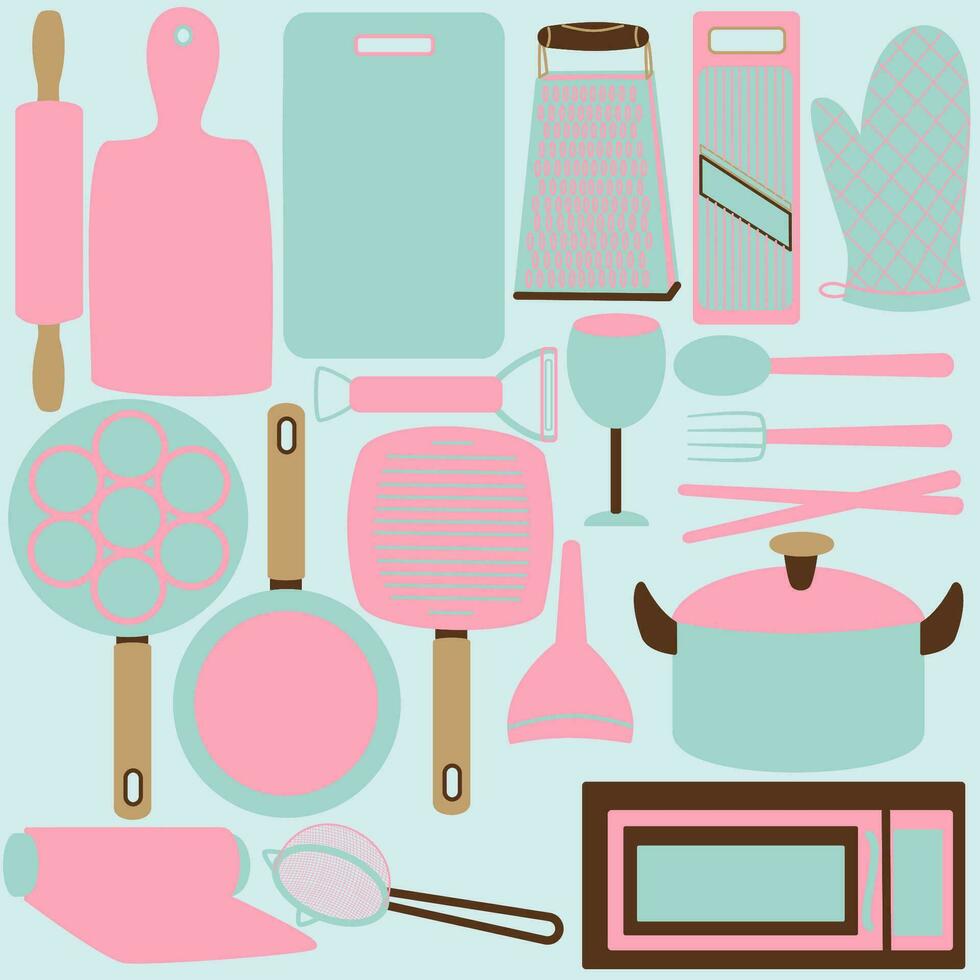 Kitchen tools illustration vector